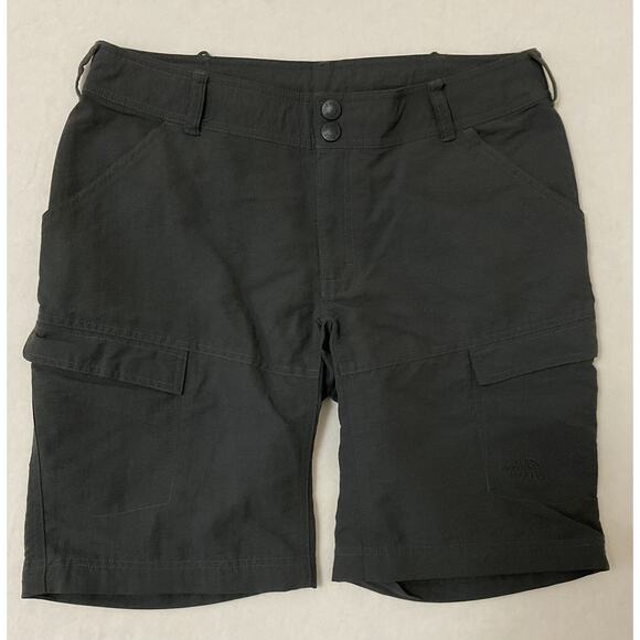 North Face W Medium 10 Black Nylon Hiking Pants T150 Drawstring Plain Front - Picture 1 of 12